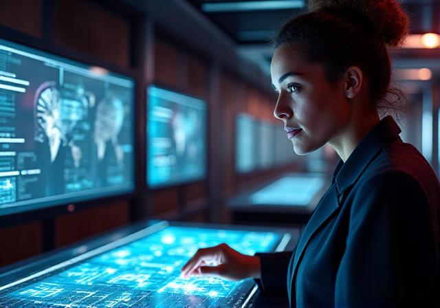 Logistics professional analyzing global shipping lanes